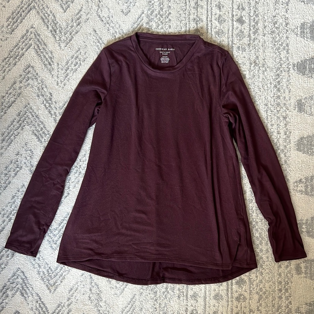 Deep purple plush long sleeved shirt